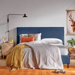 Minimal υφασμάτινο κρεβάτι από τα Έπιπλα Μούζος Κωνσταντίνος Καλαμάτα