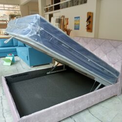 Κρεβάτι υφασμάτινο με αποθηκευτικό χώρο